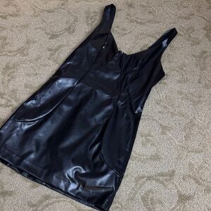 Endless Rose Black Dress Vegan Leather